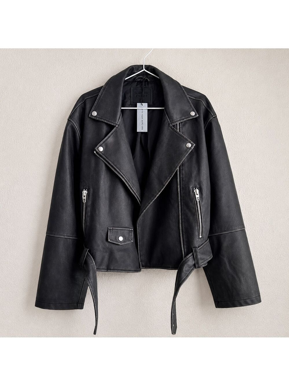 BLANK NYC Vegan Leather Moto Jacket with Belt - Picture 2 of 11